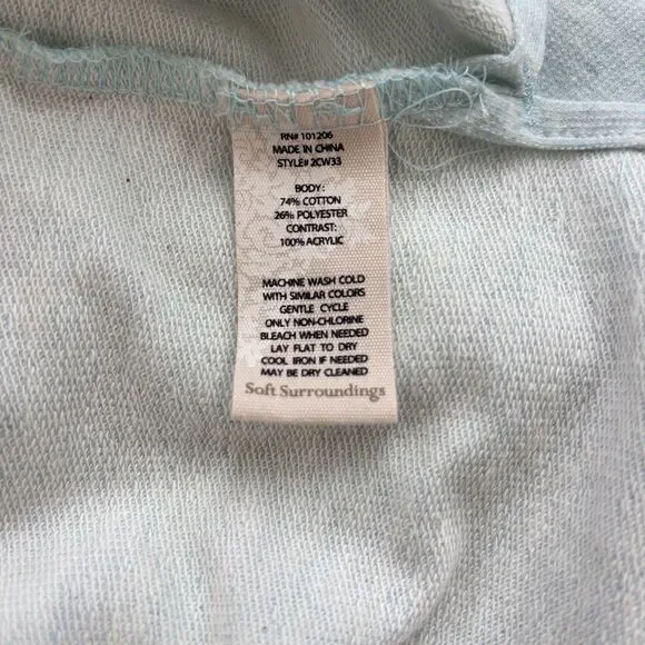 Soft Surroundings Womens Crochet Boho Tunic Top Size XL Blue Coastal Casual Cozy - Picture 11 of 11